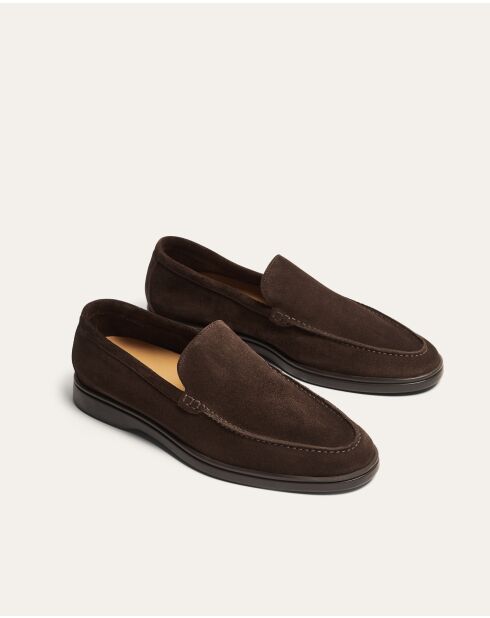 Mocassins Xander en daim marron