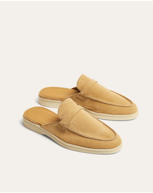Mocassins Amélia en daim beiges
