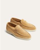 Mokassins Blaire aus beigem Veloursleder