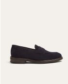 Mocassins Penny Chester en daim bleu marine