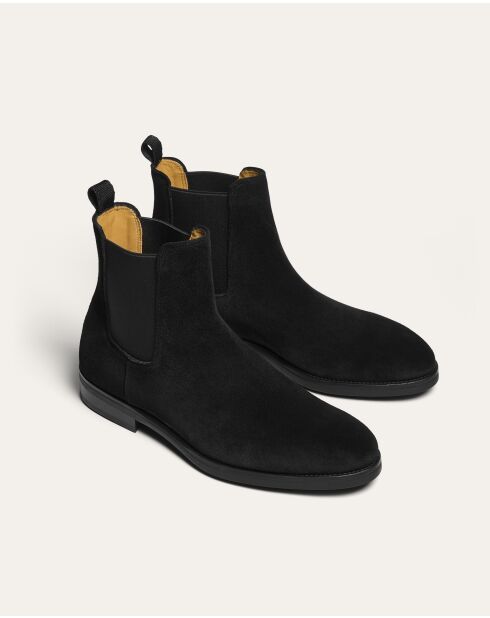 Bottines en daim Chelsea Harcourt noires