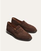 Mocassins en daim Penny Chester marron