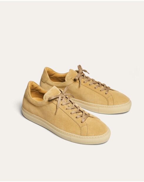 Sneakers Hugo aus dunkelbeigem Veloursleder