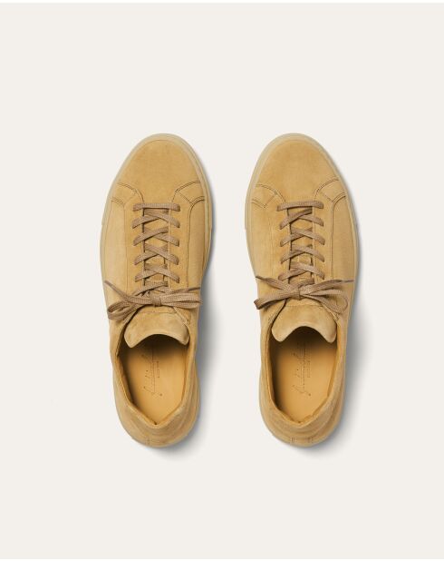 Sneakers Hugo aus dunkelbeigem Veloursleder