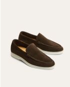 Bruine suède instappers Camile