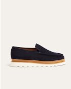 Mocassins James en daim bleu marine