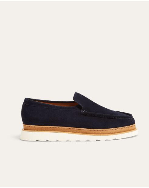 Mocassins James en daim bleu marine