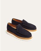 Mocassins James en daim bleu marine