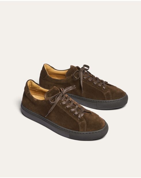 Baskets Rhodes en daim marron