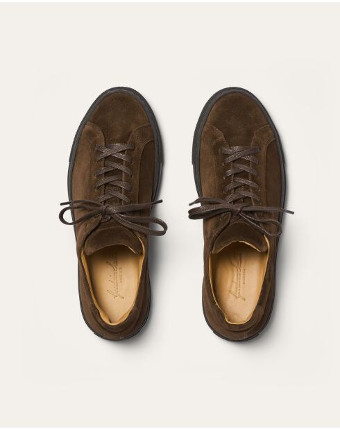 Baskets Rhodes en daim marron