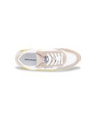 Retrorun beige sneakers van leer met meerdere kleuren