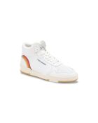 Baskets en cuir Mid rainbow  blanches
