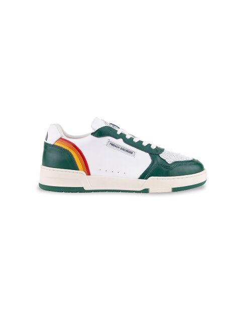 Groene leren sneakers met regenboog