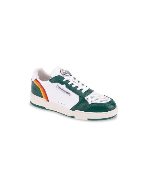 Groene leren sneakers met regenboog