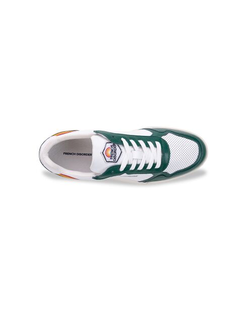 Groene leren sneakers met regenboog