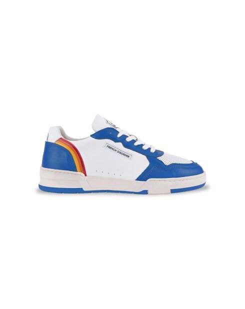 Blauwe leren sneakers met regenboog
