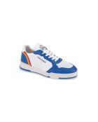Blauwe leren sneakers met regenboog