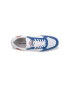 Blauwe leren sneakers met regenboog