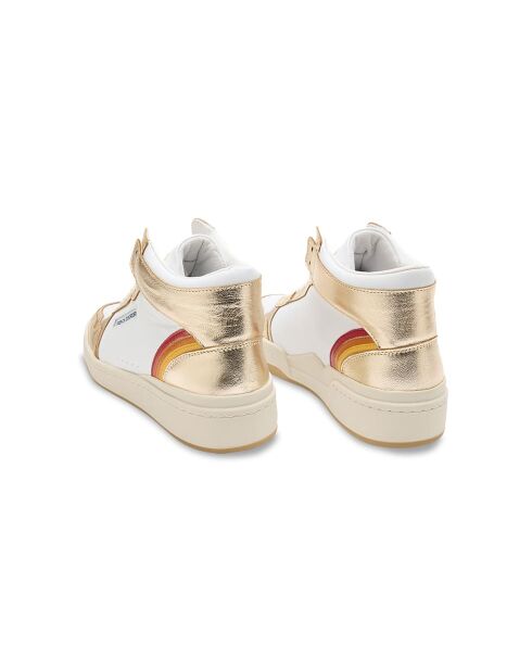 Witgouden leren sneakers van Mid Rainbow