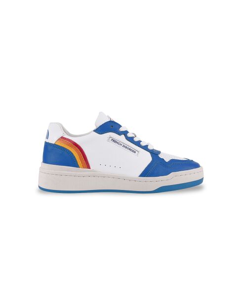 Sneakers blu in pelle arcobaleno