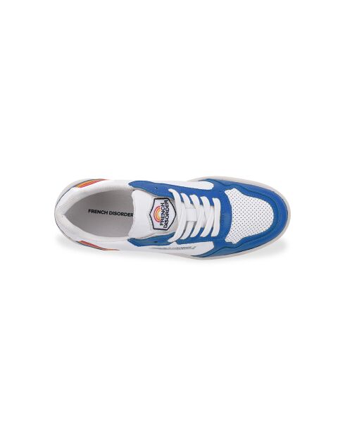 Sneakers blu in pelle arcobaleno