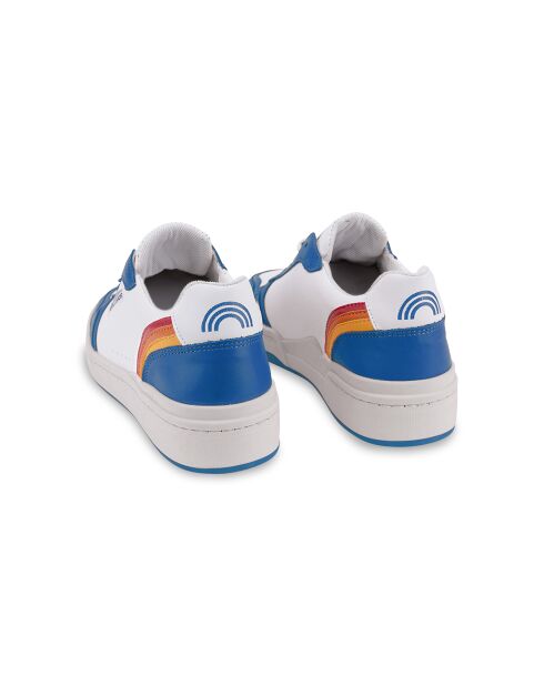 Sneakers blu in pelle arcobaleno