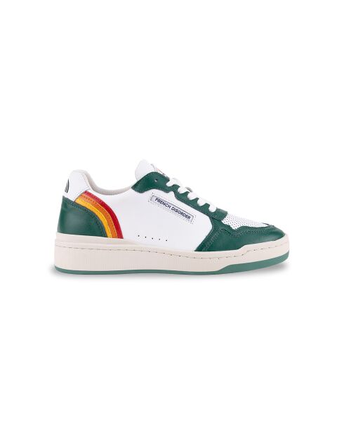 Sneakers verdi in pelle arcobaleno