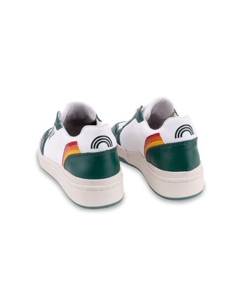 Sneakers verdi in pelle arcobaleno