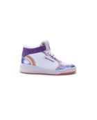 Lila leren sneakers van Mid Rainbow Mesh van meerdere metalen