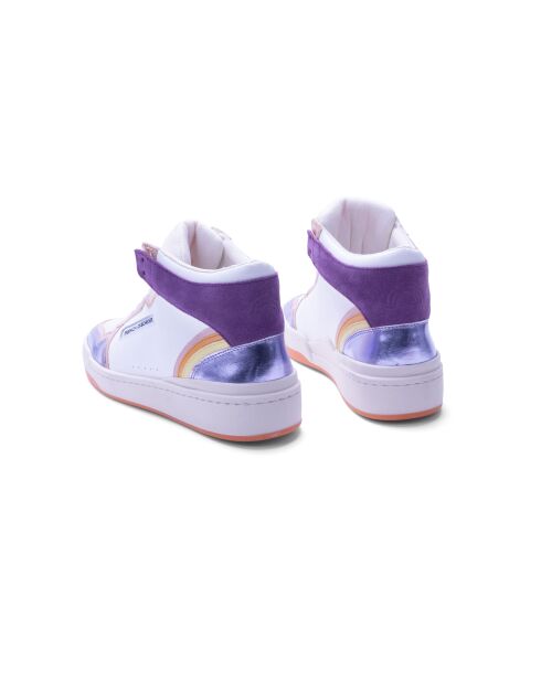 Lila leren sneakers van Mid Rainbow Mesh van meerdere metalen