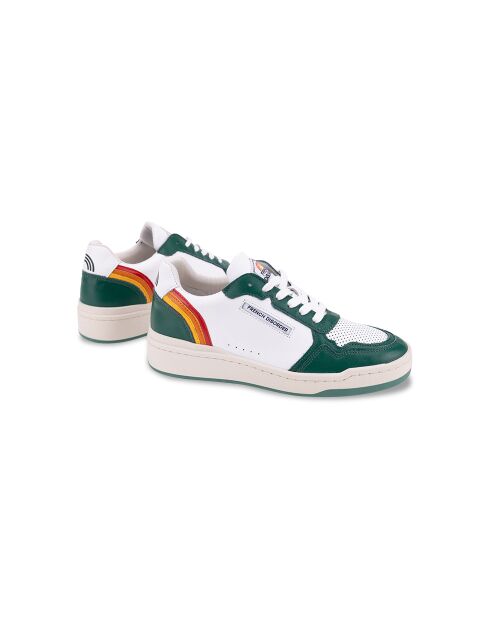 Sneakers verdi in pelle arcobaleno