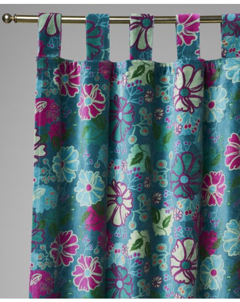 Rideau en velours Cosmos teal - 269x110 cm