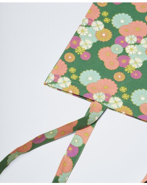 Sac cabas en velours de coton Mellow green - 42x40 cm