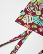 Sac cabas en velours de coton Molly burgundy - 38x40 cm