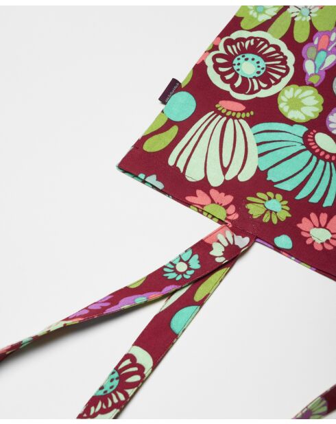 Sac cabas en velours de coton Molly burgundy - 38x40 cm