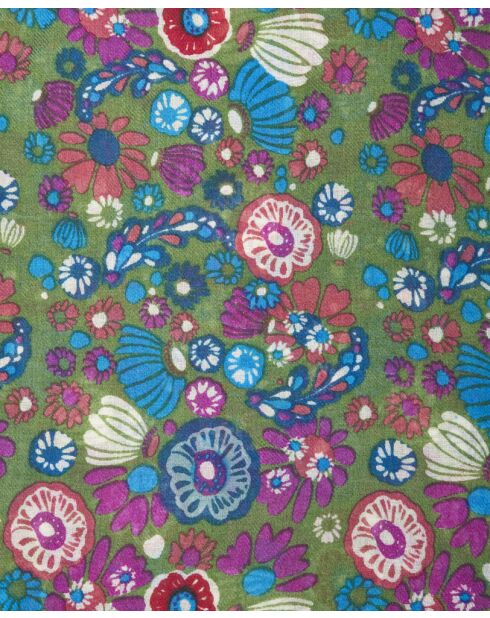 Grüner Wollschal Molly - 70x180 cm