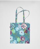 Sac cabas en velours de coton Cosmos teal - 41x40 cm