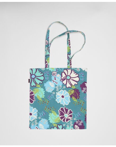 Sac cabas en velours de coton Cosmos teal - 41x40 cm