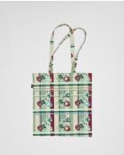 Sac cabas en velours de coton Dundee sauge - 37x40 cm