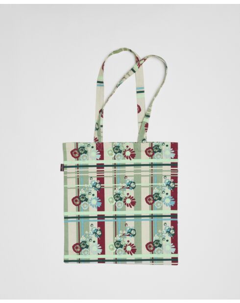 Sac cabas en velours de coton Dundee sauge - 37x40 cm