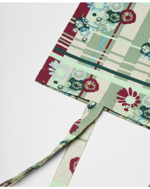 Sac cabas en velours de coton Dundee sauge - 37x40 cm