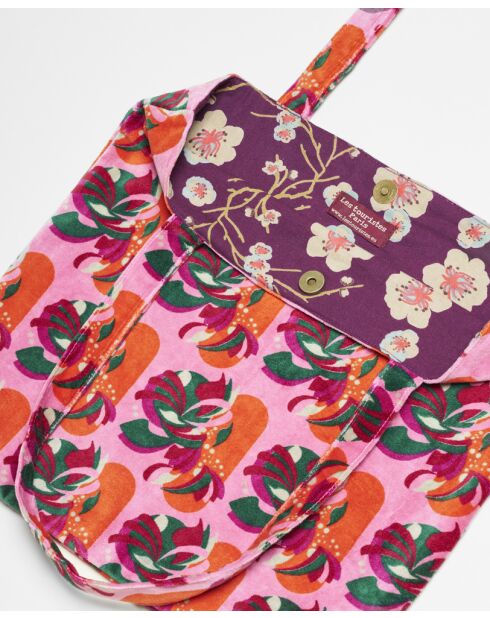 Schultertasche Tante aus Baumwolle in Rosa, 40 x 34 cm