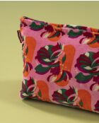 Samtbeutel aus rosafarbener Baumwolle, 36 x 19 x 13 cm