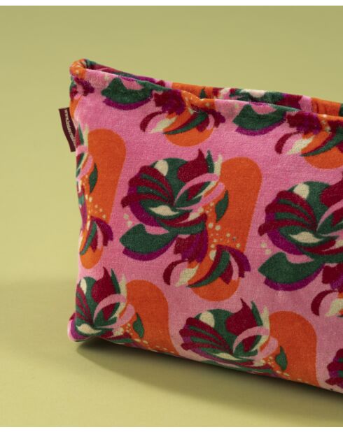 Samtbeutel aus rosafarbener Baumwolle, 36 x 19 x 13 cm