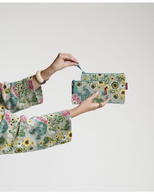 Swainston Samtbeutel aus Baumwolle, 15 x 11 cm, grün