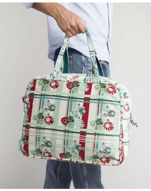 Sac Weekend en VeloursDundee sauge - 47x34x18 cm
