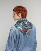 Sciarpa in lana blu Fern - 90x90 cm