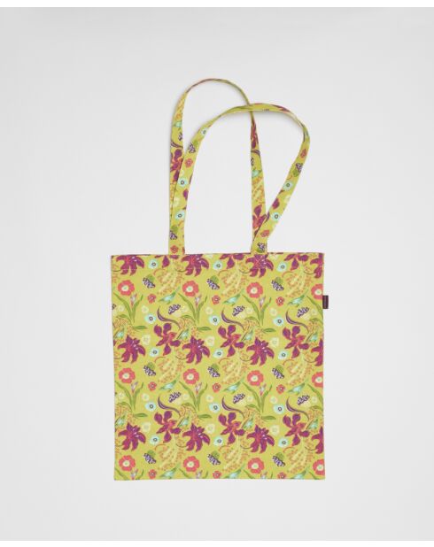 Sac cabas en velours de coton Iris gold - 39x40 cm