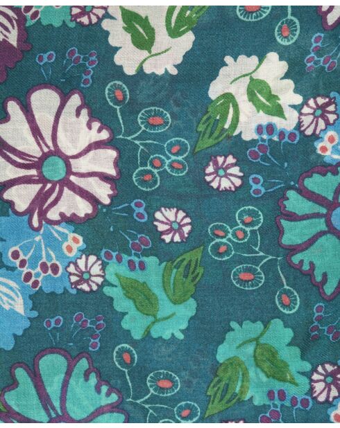 Echarpe en laine Cosmos teal - 70x180 cm