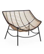 Poltrona da giardino Lois in rattan e cuscino ecru - 85x90x74,5 cm